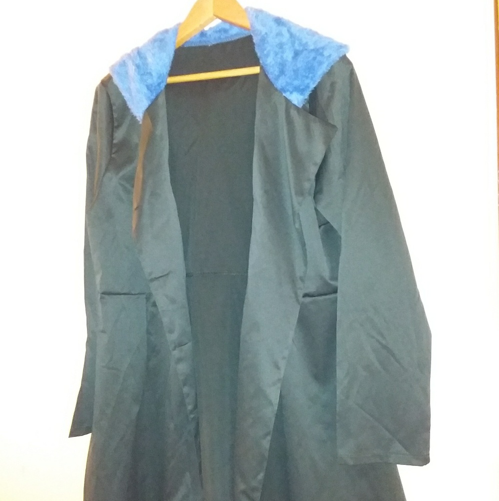 Vintage Blue Hooded Black Jacket